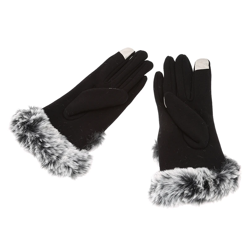 Модные женские зимние перчатки из искусственного меха тонкие теплые перчатки, кисти руки из искусственного кроличьего меха варежки женские перчатки новинка