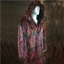 Мужская куртка из искусственного лисьего меха длинная теплая куртка из искусственной кожи с перьями павлина зимние осенние мужские пальто из искусственного меха K1128