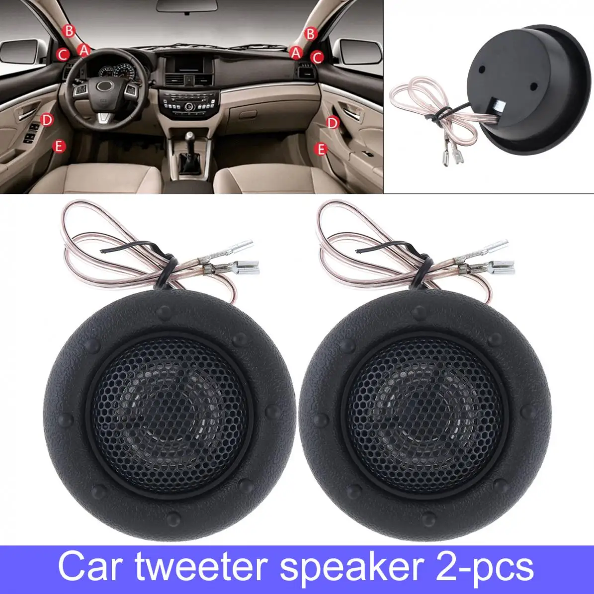 1Pair 150W Durable Universal High Efficiency Mini Half Dome Car Tweeter Speakers for Car Audio