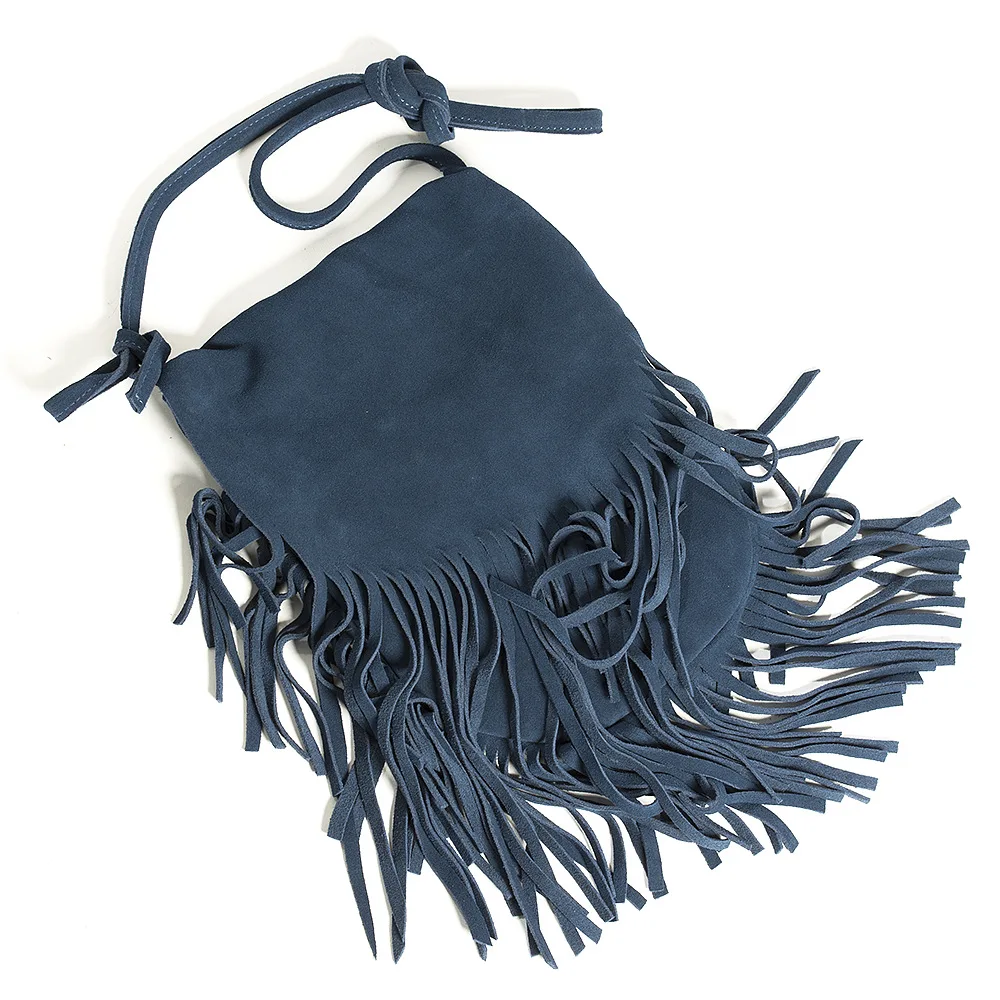 Натуральная замша кожа женская сумка с кисточками для отдыха ретро богемная бахрома бордовая сумка через плечо Национальная женская сумка через плечо