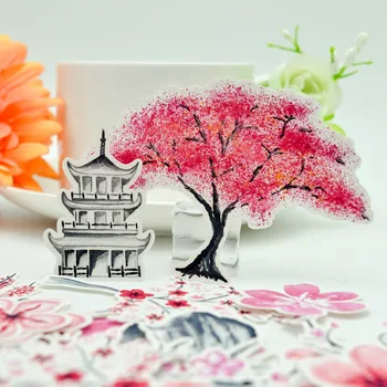

38pcs Pink Pretty Japanese Cherry blossoms flower tree sticker Diary Notebook pink girl diary thin Paper Sticker