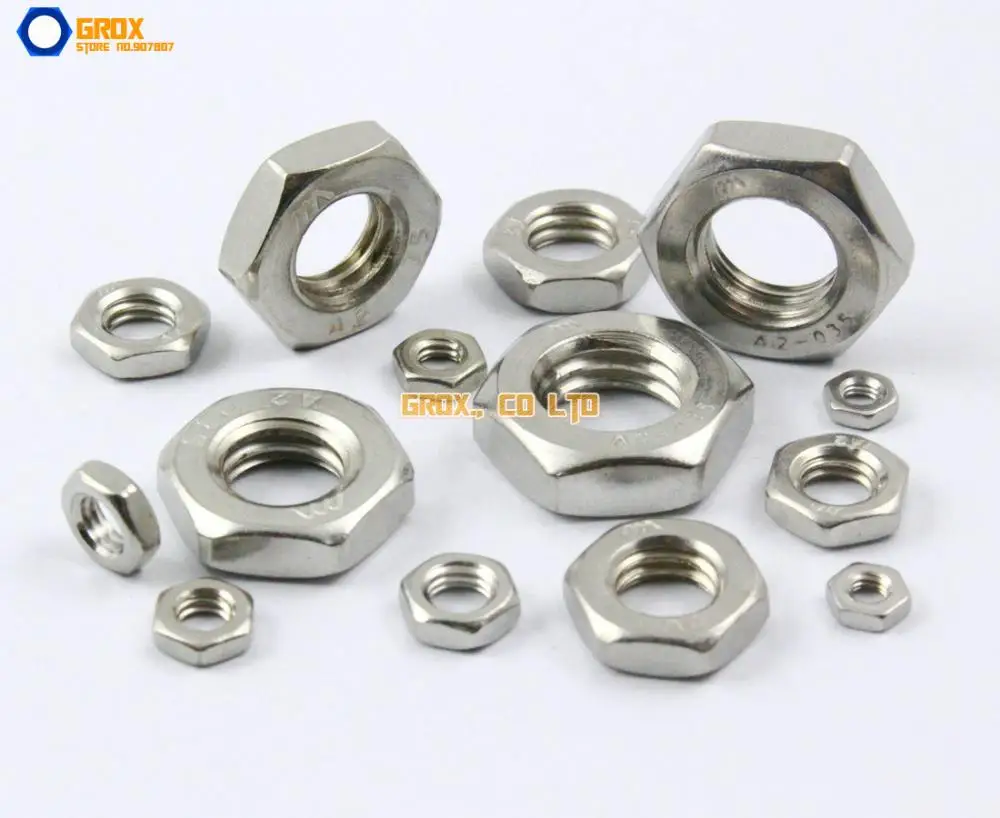 304 DIN 439 M5-5mm HALF NUTS THIN HALF LOCK NUTS STAINLESS STEEL A2 