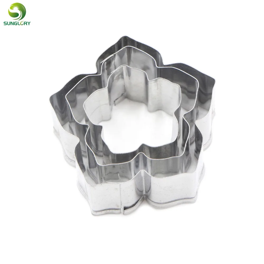 3PCS Stainless Steel Petunia Flower Cutters Set Metal Petal Cookie