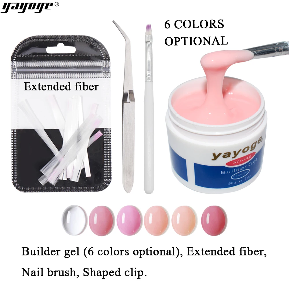 

Yayoge 56g UV LED builder gel set nail polish varnish for nail extensions quick building soak off acrylic nail kit