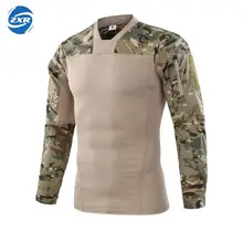 Мужская охотничья футболка с v-образным вырезом и длинным рукавом, армейская армия, солдатики, камуфляжная тактическая охотничья футболка