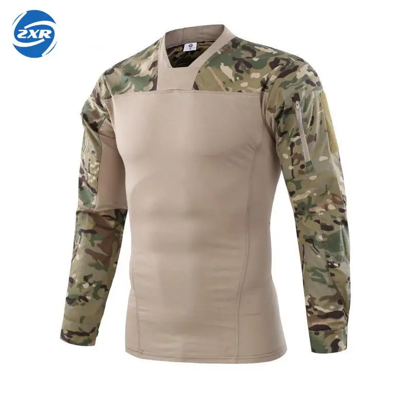 Man Hunting Finshing T-shirt V-neck Long Sleeve Combat Men Army Military Soldiers Force Camouflage Tactical Hunting T-shirt Man Hunting Finshing T-shirt V-neck Long Sleeve Combat Men Army Military Soldiers Force Camouflage Tactical Hunting T-shirt