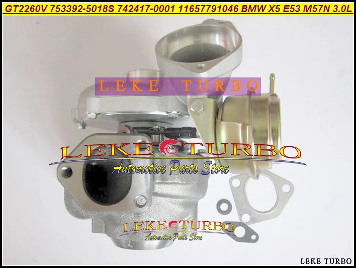 GT2260V 753392 742417 753392-5018S 742417-1 11657791046 11657791044 Turbo For BMW X5 3.0d E53 M57N 3.0L 218HP (2)