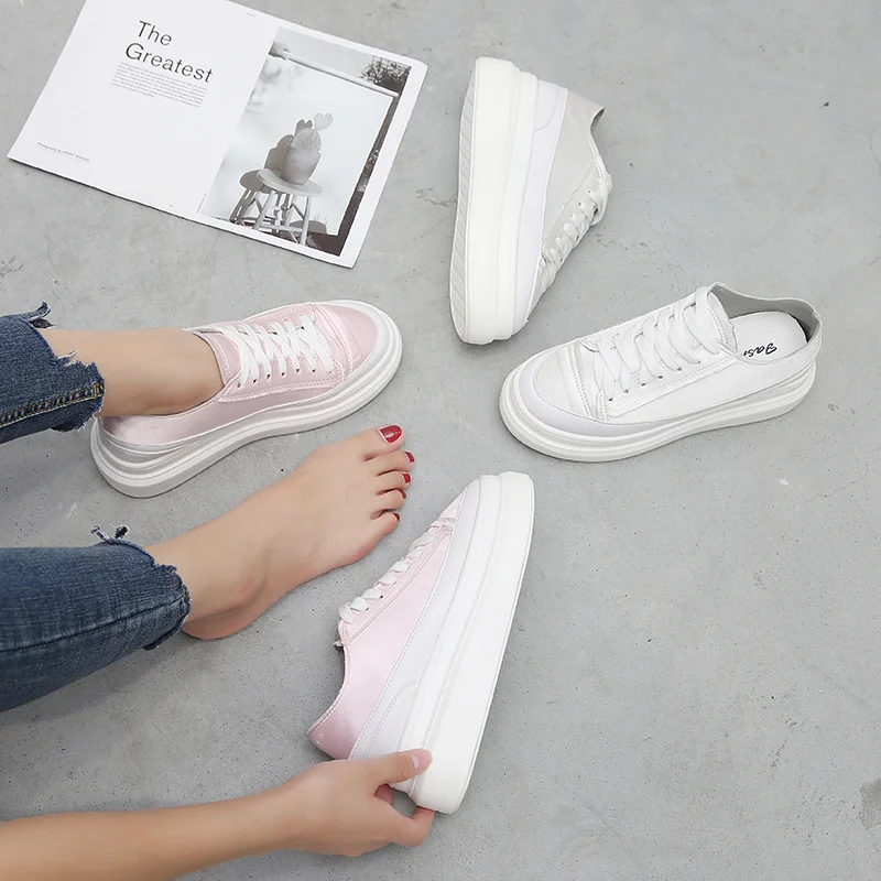 Новинка года; белые кроссовки; женские кроссовки на платформе; женская обувь с перекрестной шнуровкой; zapatos de mujer MA-179
