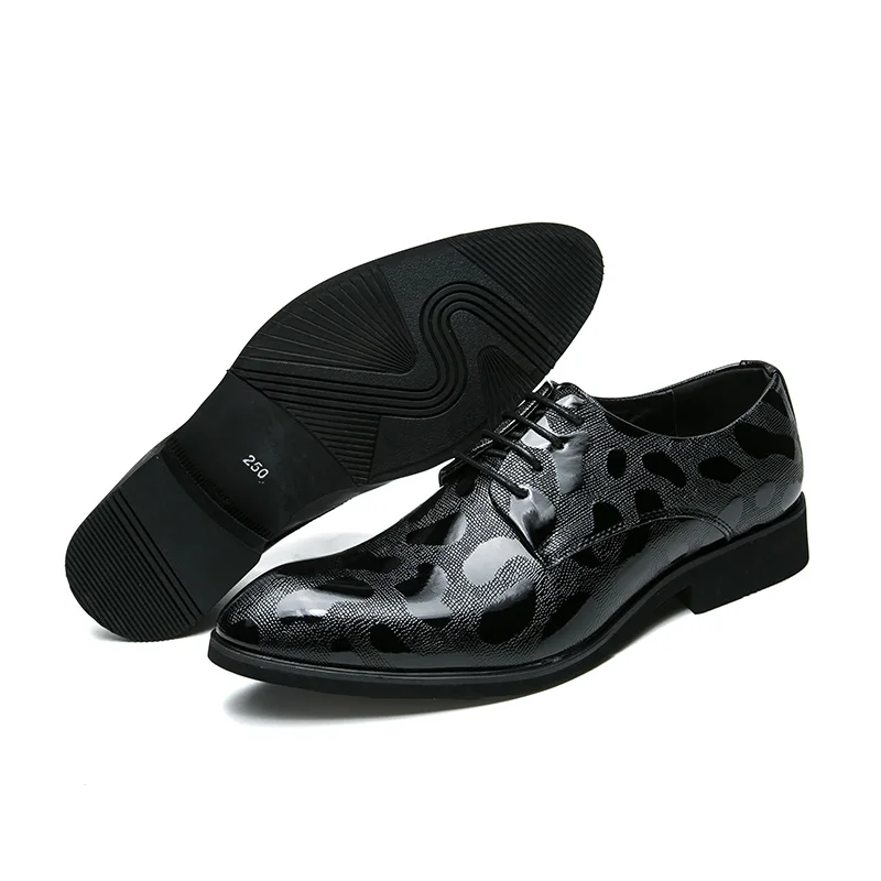 men gold dress shoes leather luxury brand italian formal working elegant nale footwear pointed toe brogue oxford shoes for men (2)