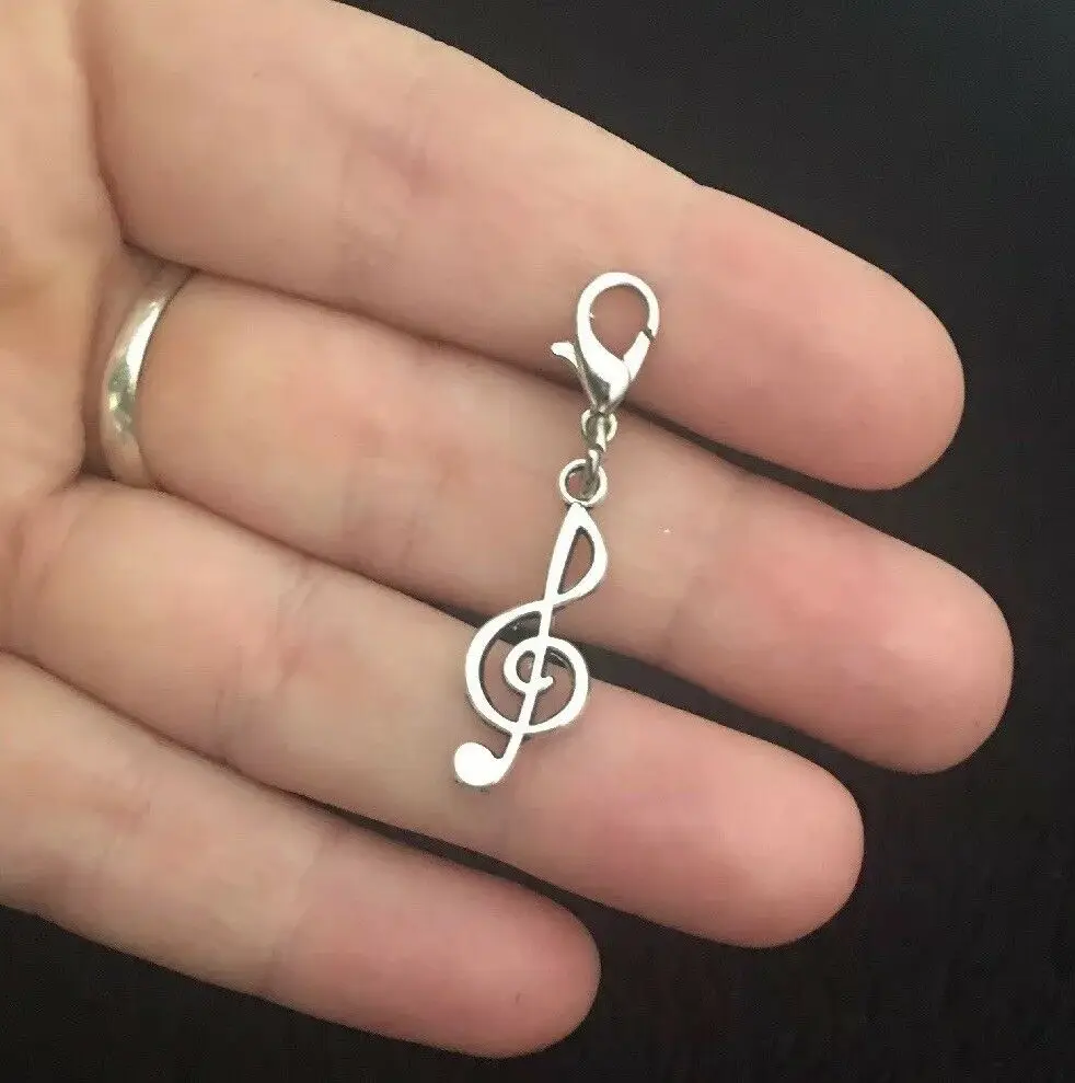

10pcs Music Note Charm Pendant Clip Purse Zip Treble Clef Pendant Rock Symbol Piano Handmade Jewelry Diy Gift