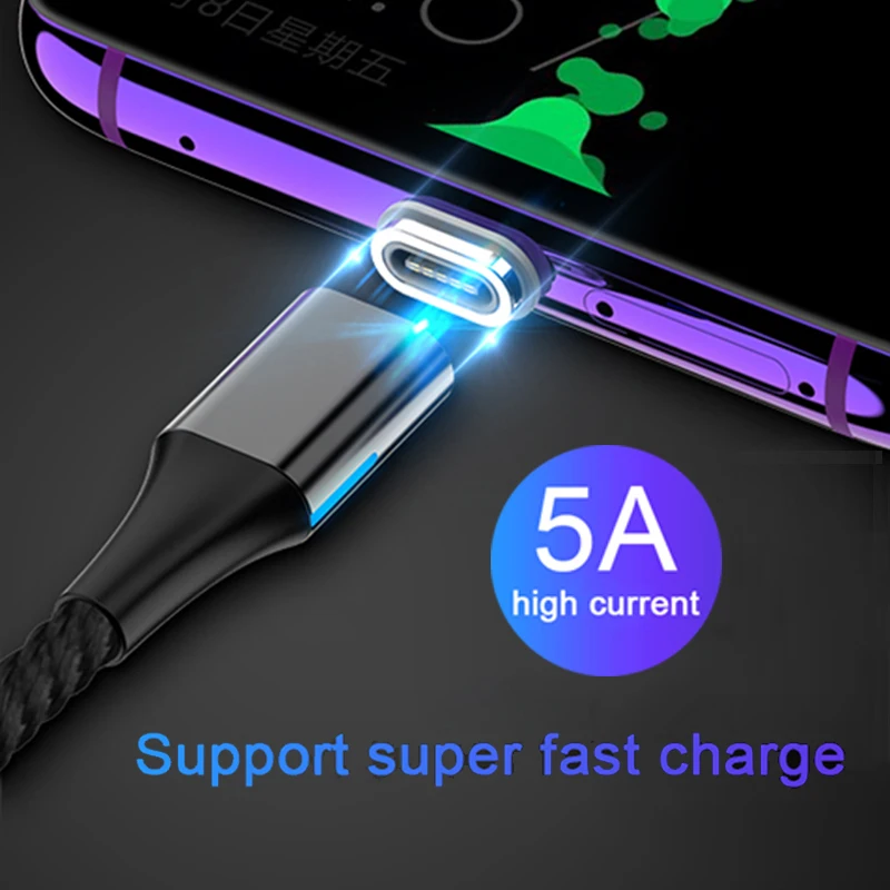 Магнитный USB кабель Robotsky 5A Micro Usb Type C для быстрой зарядки телефона Huawei Xiaomi шнур