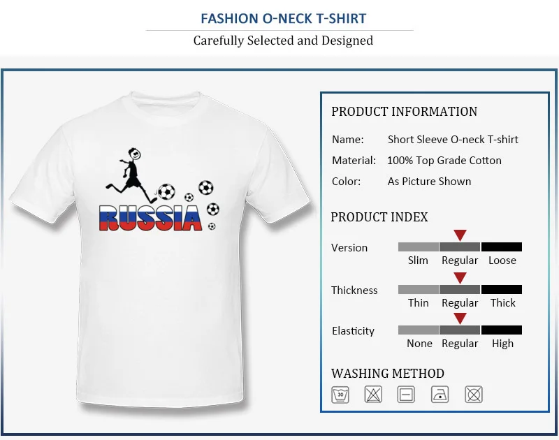 Funny Tops Shirts 2017 Hot Sale Round Collar RUSSIA TEXT WITH FLAG 100% Cotton Mens T-shirts Printed Summer/Fall Tee-Shirts RUSSIA TEXT WITH FLAG