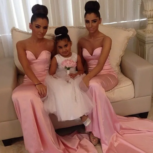 Pink Mermaid Bridesmaid Gown Navy Blue Peach Ivory Champagne Pink Mermaid Bridesmaid Gown Navy Blue Peach Ivory Champagne Silver Yellow