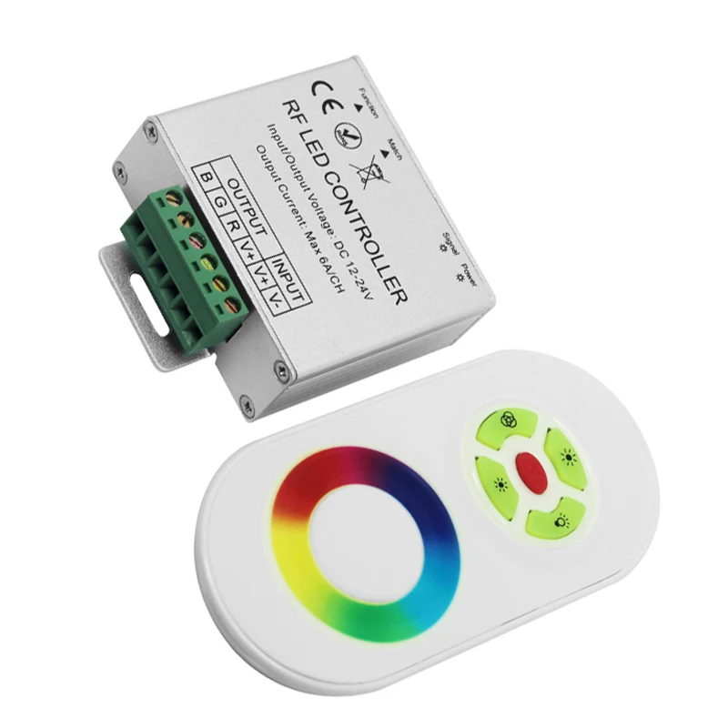 

Rgb Led Controller 12V 72w 24v 144w Touch Panel RF Remote Control for Led Strip Light Output 4 CH Rgb Led Strip Controller