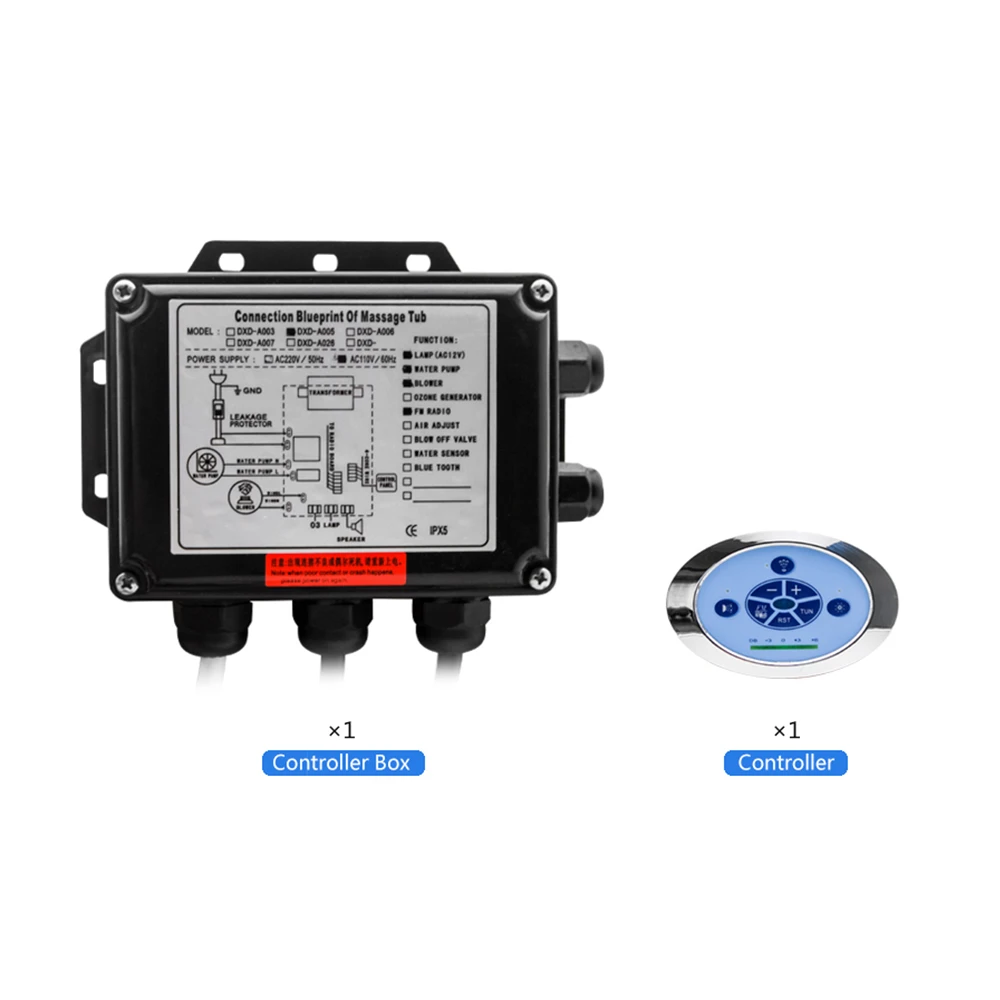110//220V Spa Control Panel w// LCD Screen Bathtub Control System for Hot Tub IPX5