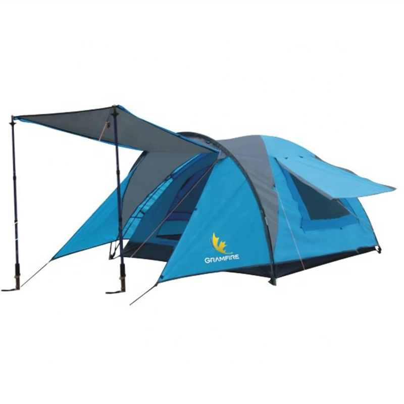 

High quality 3-4 person double layer aviation fiberglass alloy pole camping tent outdoor tourism fishing garden waterproof tents