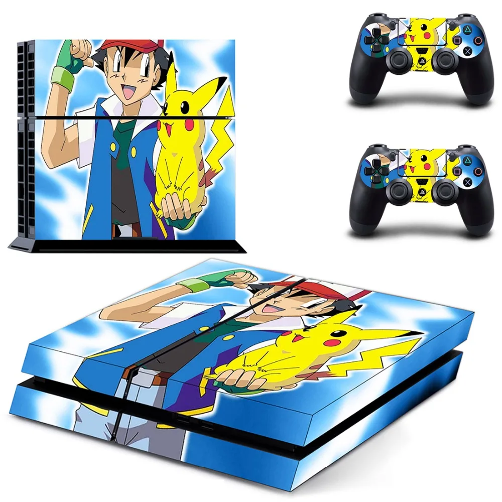 Виниловая наклейка для кожи Pokemon GO Pikachu PS4 консоли Sony Playstation 4 и 2 контроллера