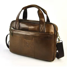 Для мужчин в стиле ретро из натуральной кожи ноутбука Портфели Винтаж плечо кросс Средства ухода за кожей сумка Классические 5 Zip практическая Бизнес работы