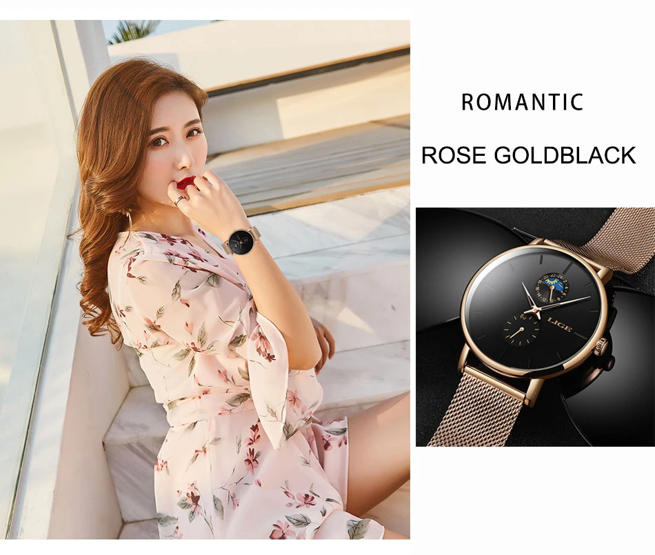 Superior de Luxo à Prova Relógio de Pulso Relógio de Quartzo Lige Womens Relógios Marca Dwaterproof Água Relógio Moda Senhoras Aço Inoxidável Ultra-fino Casual 7 High Quality Relógios