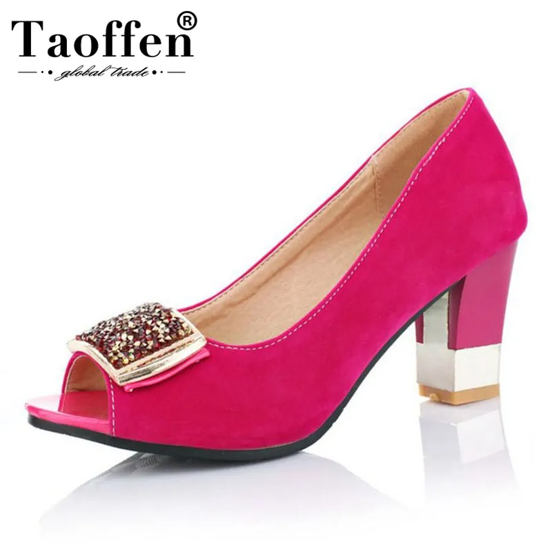 

Taoffen 4 Colors 2019 New Ladies High Heel Shoes Candy Bling Pumps Fashion Office Women Shoes Women Spring High Heel Size 33-43