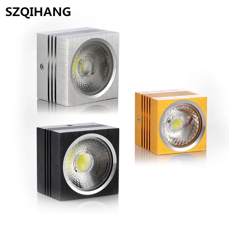 

Surface Mounted 10W 15W Dimmable COB Led Ceiling Down Light without opening Square spot lamp 85-265V