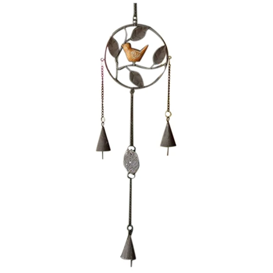Vintage metal wind chimes bird home wall decoration (Gray one bird)in Wind Chimes & Hanging