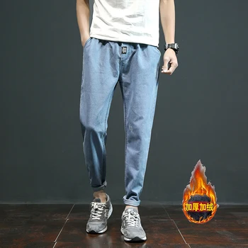 

2017 New Men Activities Warm Jeans High Quality Famous Brand Autumn Winter Jeans warm flocking warm soft men jeans