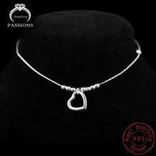 Модный ножной браслет на ногу, 925 пробы, женские Серебряные ножные браслеты, браслет на цепочке для женщин, подвеска в виде сердца, цепочка на ногу, ювелирное изделие