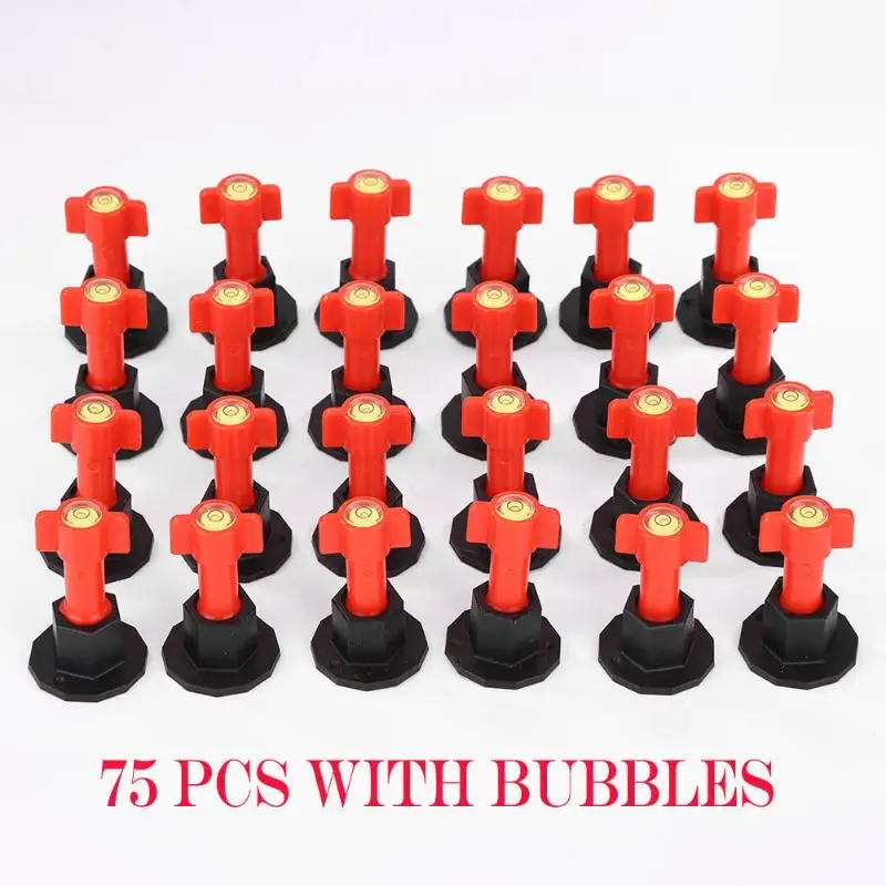 75 pcs With Bubbles 75pcs/set 50PCS/SET Level Wedges Tile Spacers for Flooring Wall Tile Carrelage Level Replaceable Steel Needles Multi-function 2 - Цвет: 75 pcs With Bubbles