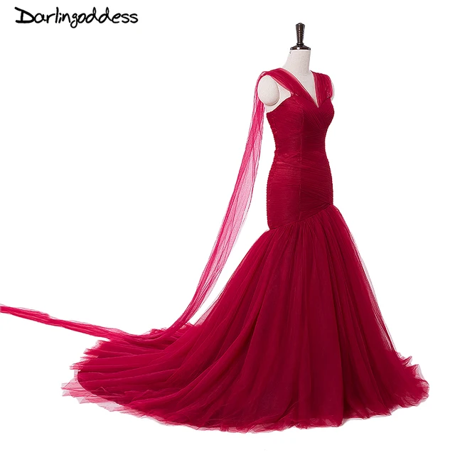 Real Photo Burgundy Arabic Pleated Mermaid Wedding Dresses Red Real Photo Burgundy Arabic Pleated Mermaid Wedding Dresses Red Summer Off Shoulder Plus Size Gowns