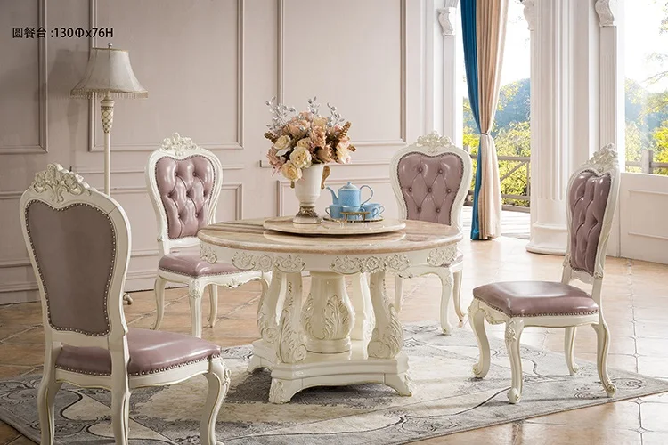 Европейский стиль современная роскошная столовая мебель из мрамора обеденный стол набор и кожаный обеденный стул WA570