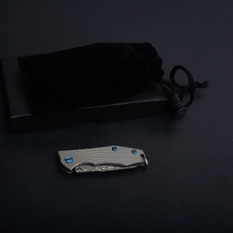 small titanium tactical folding knife rescue edc tools  (5)