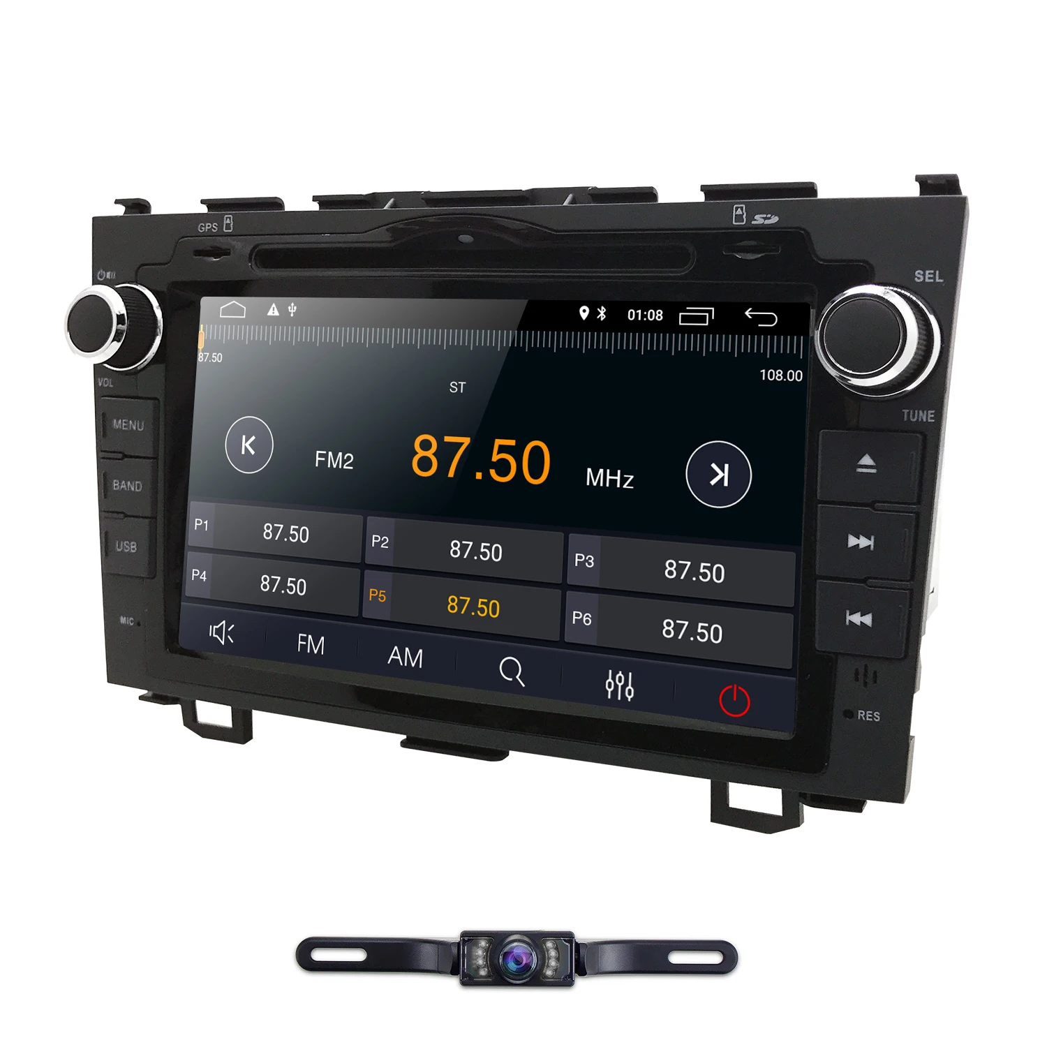 Excellent Newest  2 Din Android 9.0 Car auto radio stereo head unit GPS multimedia system DVD player for Honda CRV 2007-2011 DAB+ TPMS OBD 4