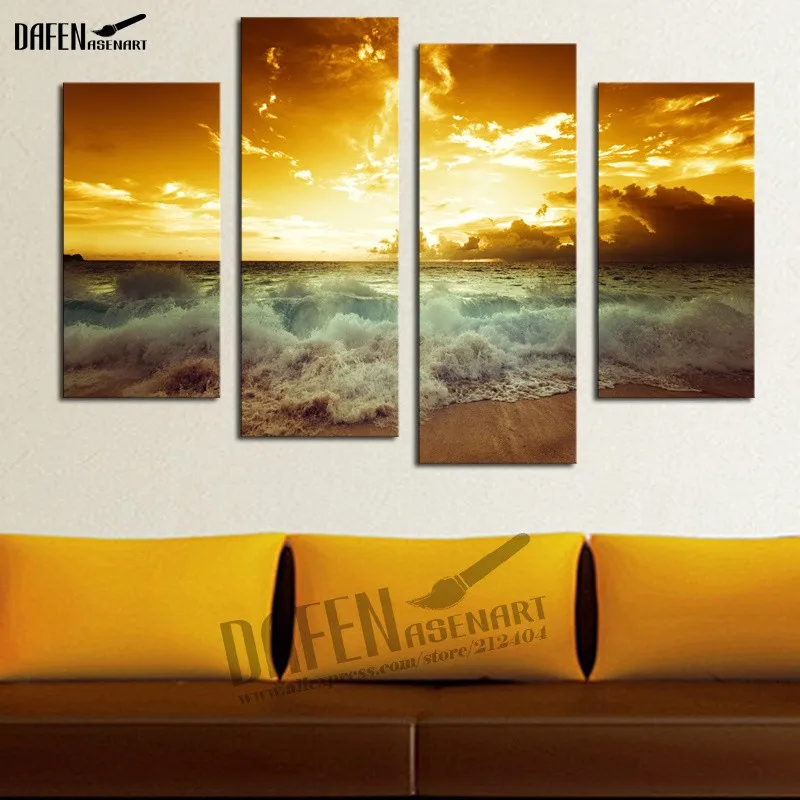 Download Coucher de soleil art mur plage For Free