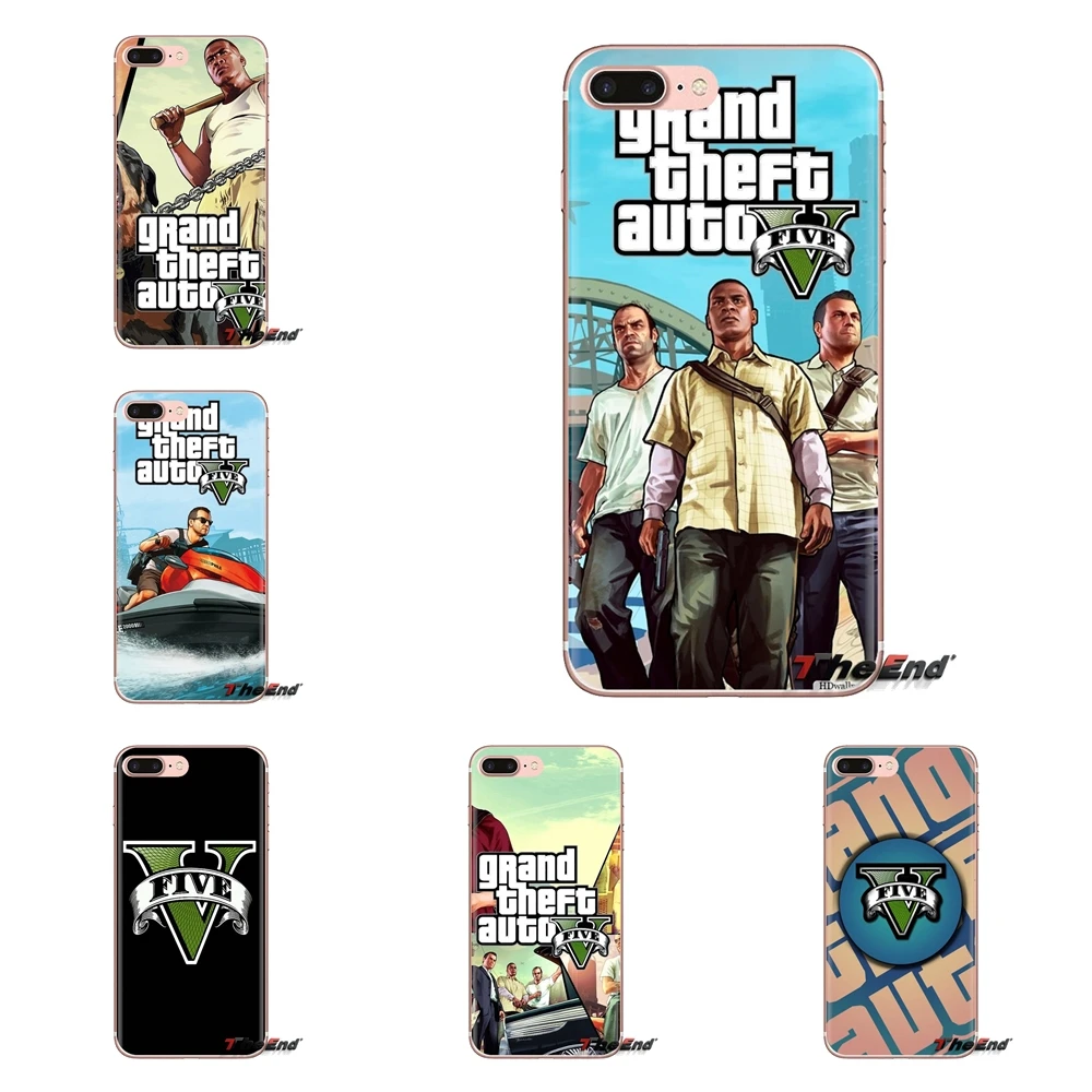

For Huawei Mate Honor 4C 5C 5X 6X 7 7A 7C 8 9 10 8C 8X 20 Lite Pro gta grand theft auto 5 san andreas Transparent Clear TPU Case