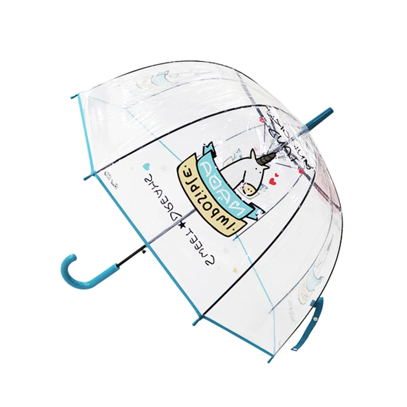 Unicorn Rainbow & Stars Umbrellas 19 Unicorn Rainbow & Stars Umbrellas -Unicorn Fashion SAFEBET Kids Unicorn Umbrella Cute Transparent Umbrellas Apollo Semi Automatic Cartoon Penguin Children Umbrella Drop Shipping