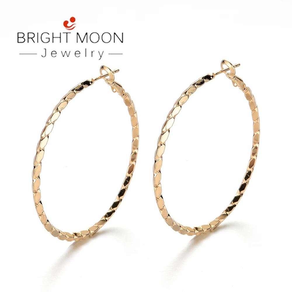 

Bright Moon Fashion Minimalist Restoring Ancient Ways Round Natural Earrings Big Simple Geometry Earrings for Women Jewelry