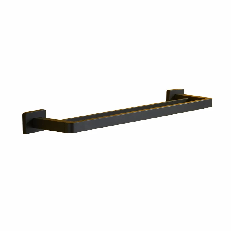 

Black stainless steel DoubleTowel Bars In Bathroom wall Towel holders