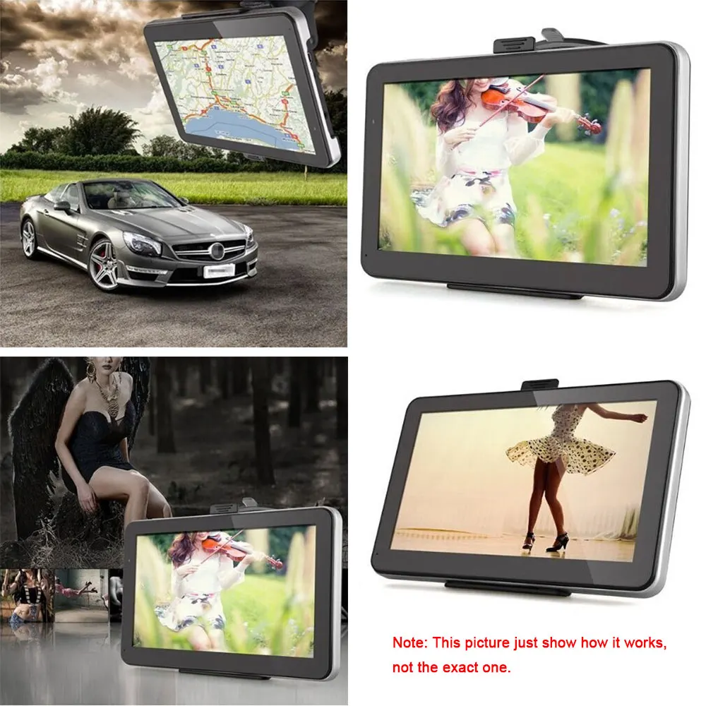 

5" HD Touch Screen Portable Car GPS Navigation 128MB RAM 4GB FM Video Play Car Navigator with Back Support +Free Map