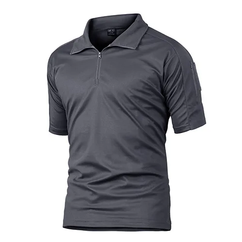 TACVASEN армейская тактическая рубашка мужская с коротким рукавом Военная рубашка уличная одежда для кемпинга походная рубашка быстросохнущая охотничья армейская рубашка - Цвет: Gray