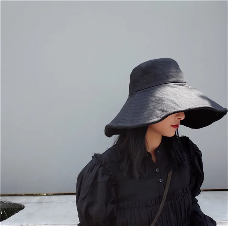 2018 New Japanese Solid Color Sun Hat Summer Travel Collapsible Sun Protection Beach Casual Sun Hat ACA96 (11)
