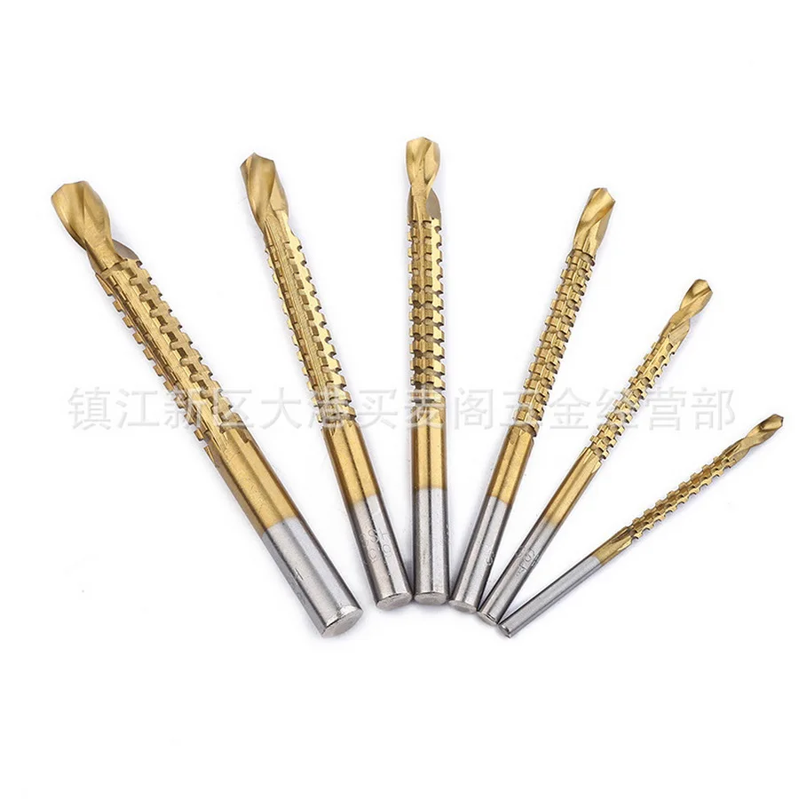 

by dhl 50set Drill Bit 6Pcs/set Drill Power Tools Speed Out Metal Titanium Coated HSS Drill Bits Set Saw Plastic Metal Hole