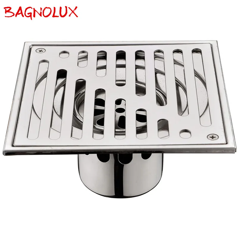 Bangnolux SUS 304 квадратная душевая решетка из нержавеющей стали, плитка для отходов, вставка квадратного пола, мусорные решетки для ванной комнаты, сливное ситечко