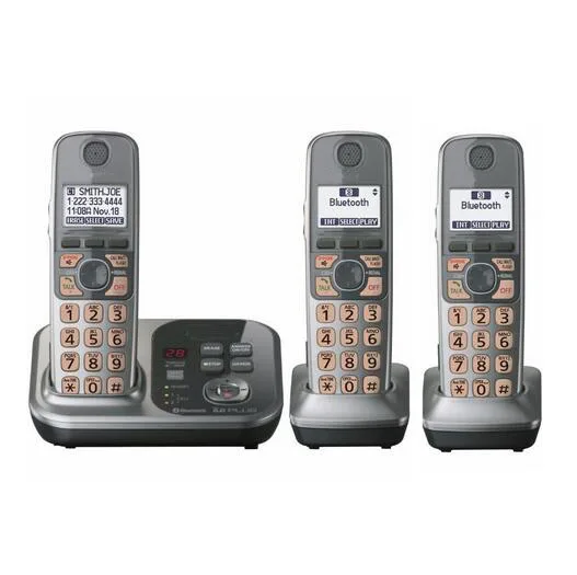 3 трубки KX-TG7731S 1,9 ГГц цифровой беспроводной телефон DECT 6,0 связь с сотовым через Bluetooth беспроводной телефон с системой ответа