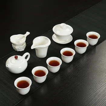 

Fu Tea Have Suit Dehua White Porcelain A Complete Set Teapot Teacup Filter Infusion Of Tea Concise Tureen Ceramics Household