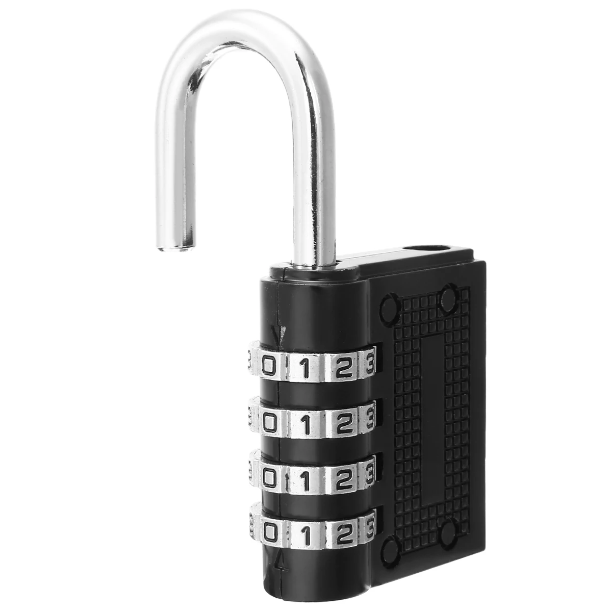80*43*14mm Heavy Duty 4 Dial Digit Combination Lock Weatherproof Security Padlock Outdoor Gym Safely Code Lock Black
