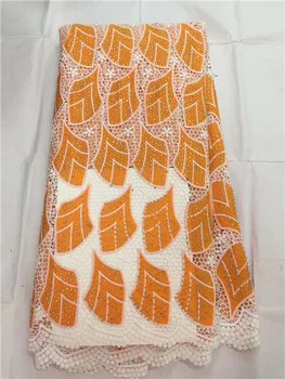 

2019 New Design African Lace Fabrics High Quality Guipure Cord Lace Fabric For Party Dress.Nigerian Lace Fabric 5Yards For Dress