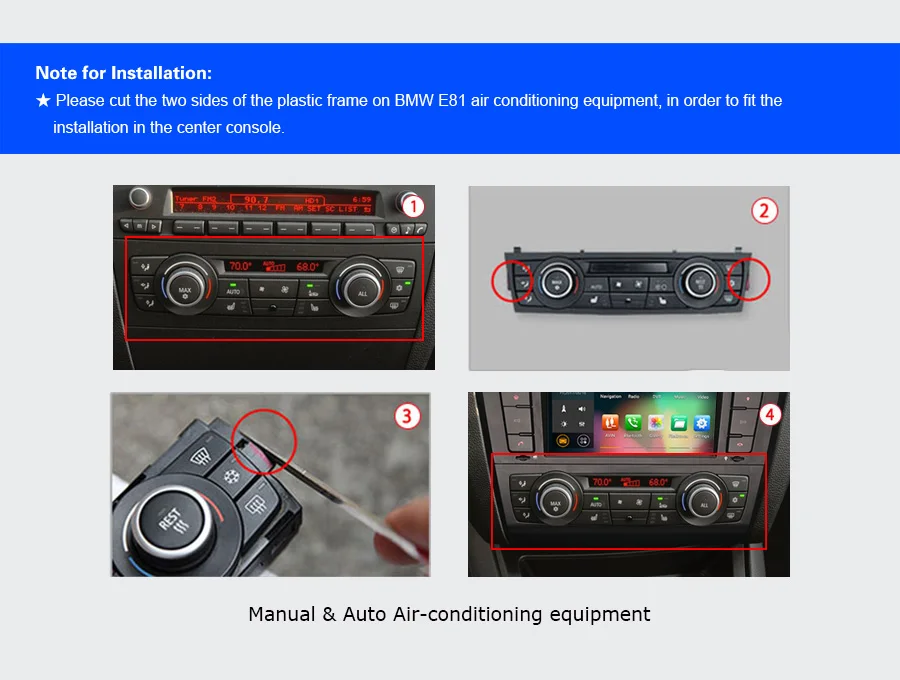 Sale 7" Android 9.0 OS Car DVD Multimedia GPS Radio for BMW E81 2007-2012 & E82 2007-2013 & E88 2007-2014 with Split Screen Support 6