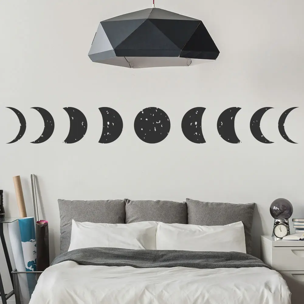 

Moon Planets And Space Wall Stickers All Phases Wallpaper Home Decor Art Decals Available In Different Sizes Wall Tattoo SA339