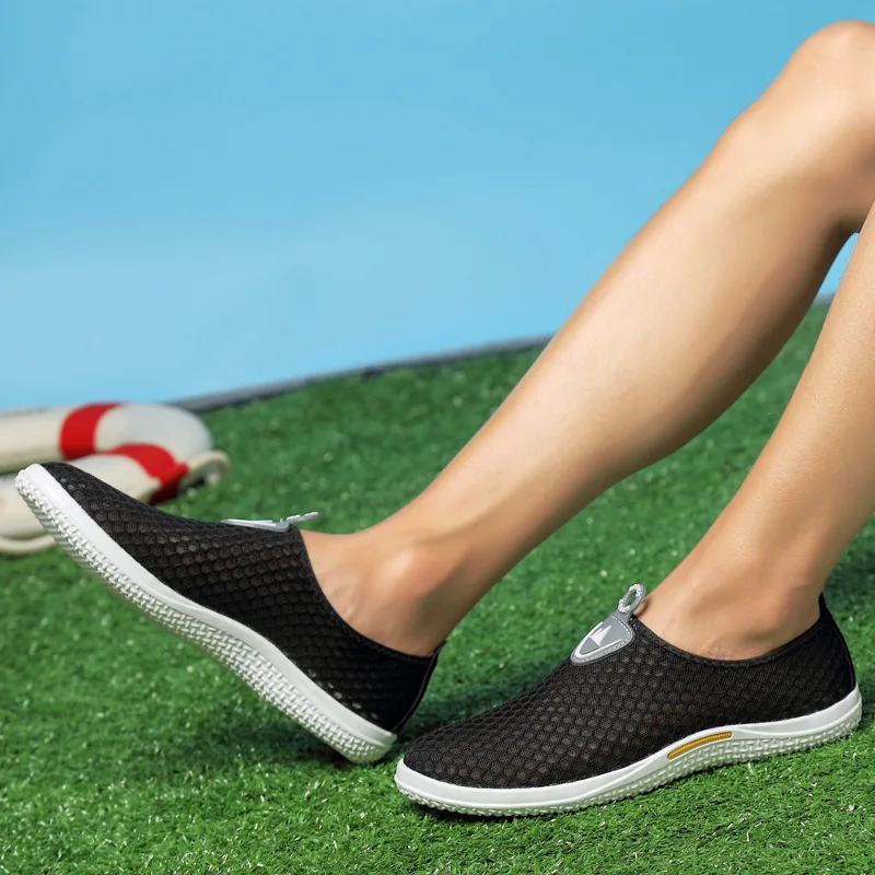 JINBEILEE Spring and Summer Running Shoes Men's Casual Mesh Breathable Sports Shoes Large Size One Pedal Lazy Shoes Men